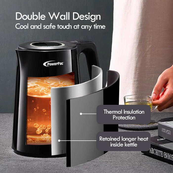 PowerPac 1.8L Digital Kettle Jug, Cordless Kettle Jug with Cool Touch (PPJ2035)