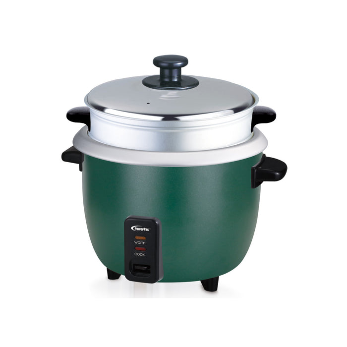 PowerPac 1.8L Rice Cooker with Aluminium Inner Pot and  Steamer (PPRC8) Green