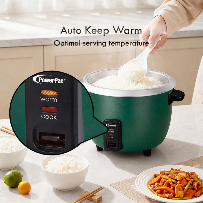 PowerPac 2.8L Rice Cooker with Aluminium Inner Pot (PPRC10) Green