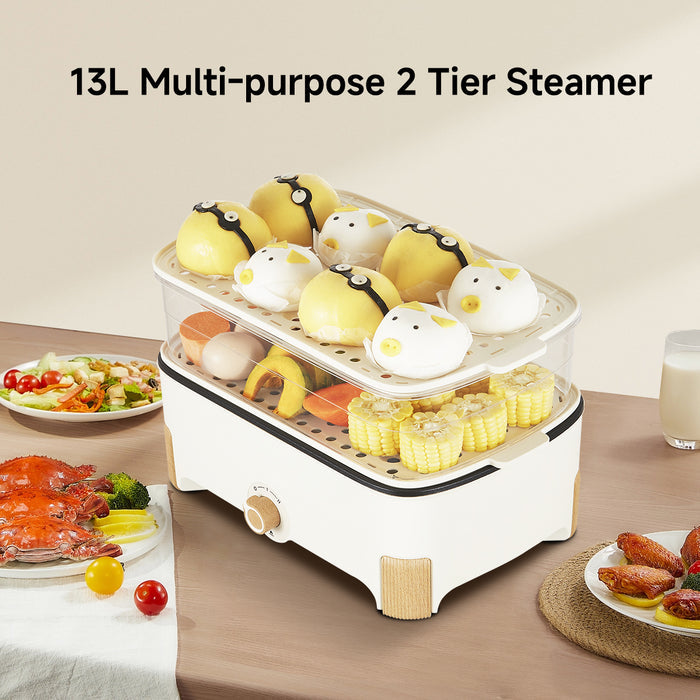 PowerPac 2in1 Multi function 2 Tier Food Steamer & Steamboat, Non-stick Inner Pot, 17L (PPS705)