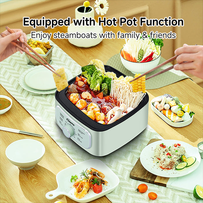 PowerPac 2in1 Multi function 2 Tier Food Steamer & Steamboat, Non-stick Inner Pot, 9.2L (PPS704)