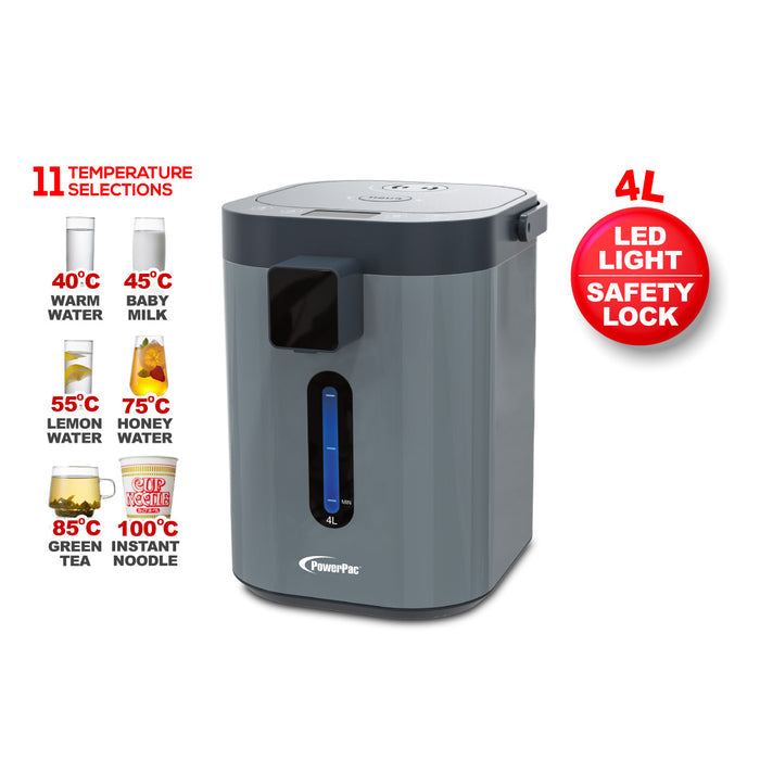 PowerPac 4L Electric Airpot 11 Temperature, Instant Hot Water Dispenser (PPA80/4)