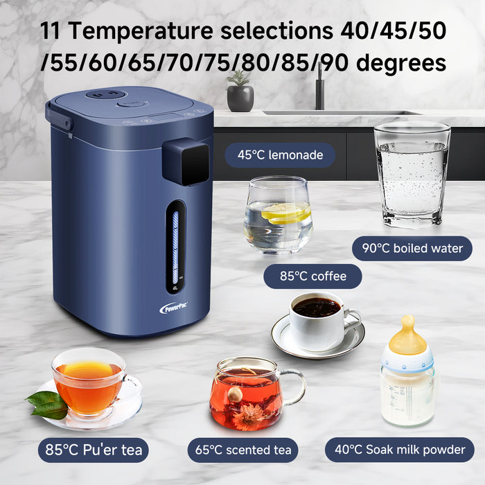 PowerPac 4L Electric Airpot 11 Temperature, Instant Hot Water Dispenser (PPA80/4)