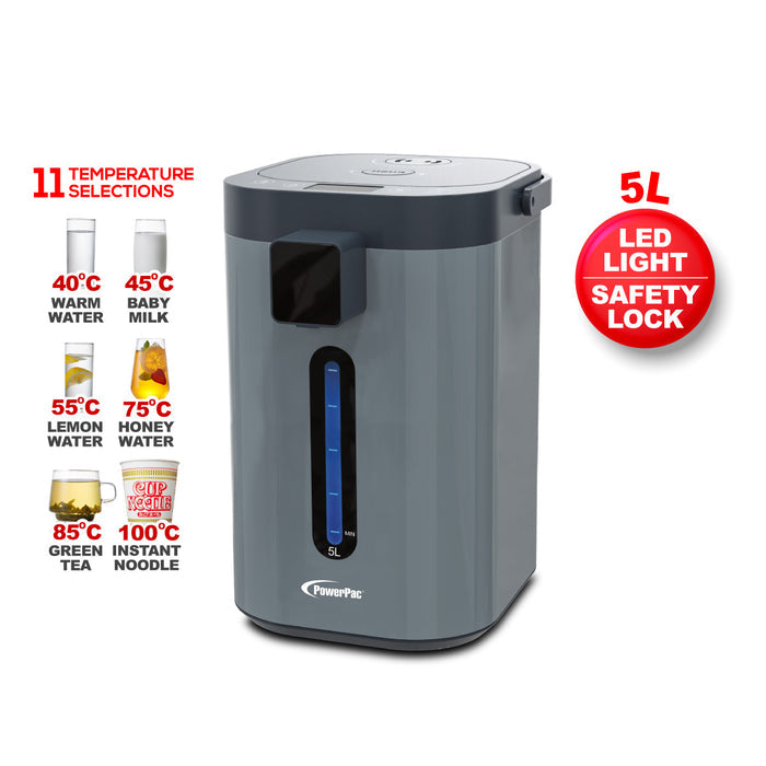 PowerPac 5L Electric Airpot 11 Temperature, Instant Hot Water Dispenser (PPA80/5)