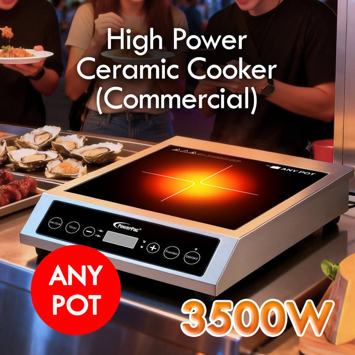 PowerPac Ceramic Cooker (Professional), High Power Ceramic Cooker, Fast Heat Ceramic Cooker 3500W (PPIC885)