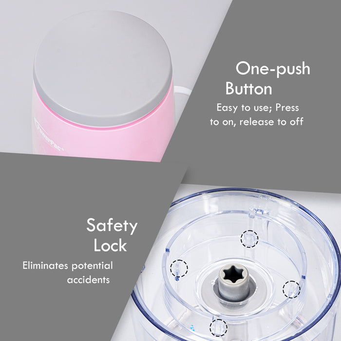PowerPac Electric Food Chopper, Food Preparation with Safety Lock Switch (PPCP613)