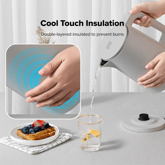 PowerPac Electric Kettle Jug, Cordless Kettle 1.8L Cool Touch Insulation (PPJ2033GY)