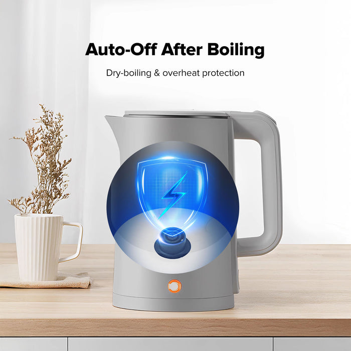 PowerPac Electric Kettle Jug, Cordless Kettle 1.8L Cool Touch Insulation (PPJ2033GY)