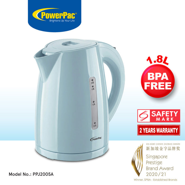 PowerPac Electric Kettle Jug, Cordless Kettle 1.8L (PPJ2005A)