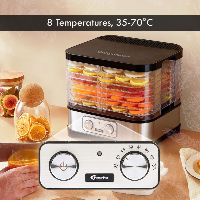 PowerPac Food Dehydrator, Electric Food Dryer Machine for Home Commercial Multi Tier(PPT508)