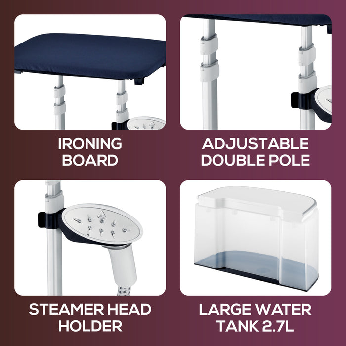 PowerPac Garment Steamer With 2 Heat Selector 2.7L Water Tank (PPIN655)