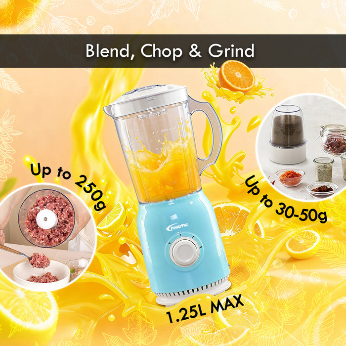 PowerPac High Power Blender, 3 IN 1 Multi-functional Blender with Dry Mill, Meat Mincer (PPBL678)