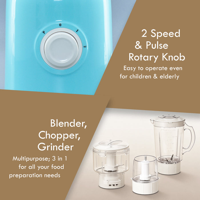 PowerPac High Power Blender, 3 IN 1 Multi-functional Blender with Dry Mill, Meat Mincer (PPBL678)