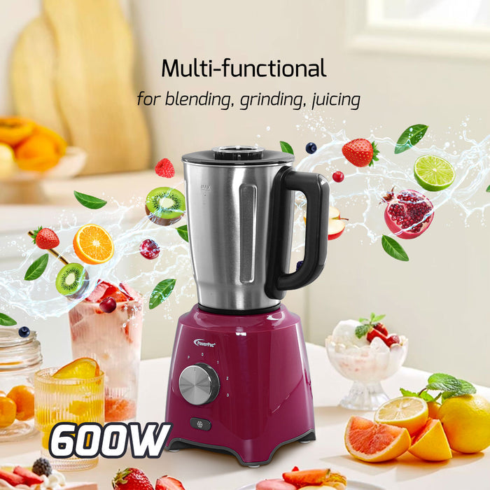 PowerPac High Power Blender, 3 IN 1 Multi-functional Stainless Steel Blender with Dry Mill, Mincer Filter (PPBL906)