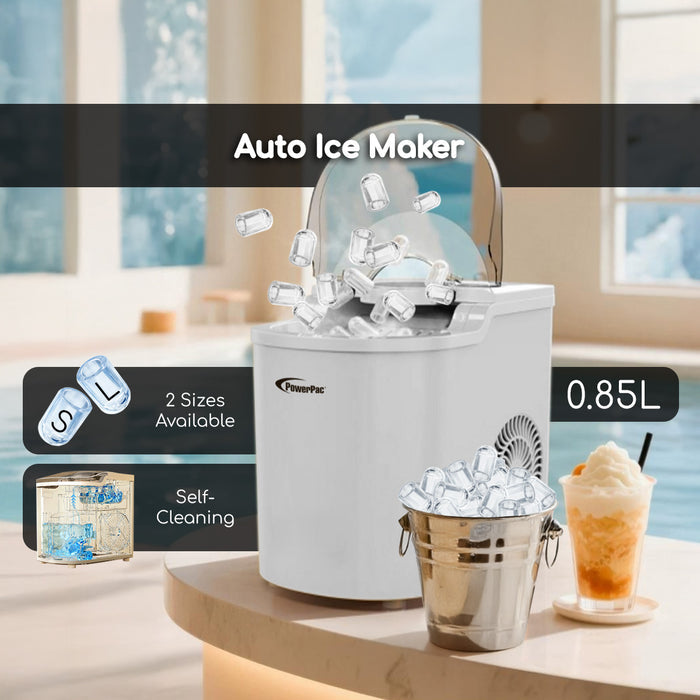 PowerPac ICE Maker household mini round ice making machine (PP3508)