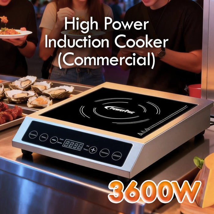 PowerPac Induction Cooker (Commercial), High Power Induction Cooker, Fast Heat Induction Cooker 3600W (PPIC889)