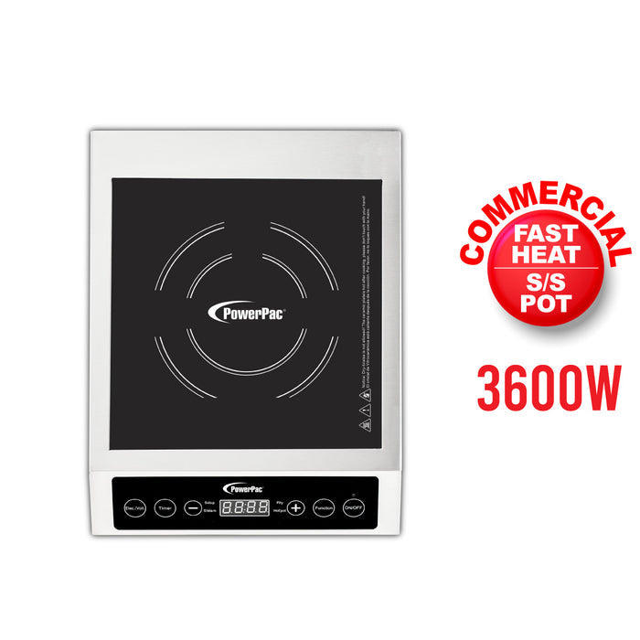 PowerPac Induction Cooker (Commercial), High Power Induction Cooker, Fast Heat Induction Cooker 3600W (PPIC889)