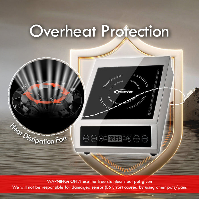 PowerPac Induction Cooker (Commercial), High Power Induction Cooker, Fast Heat Induction Cooker 3600W (PPIC889)