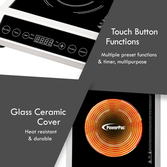 PowerPac Induction Cooker (Commercial), High Power Induction Cooker, Fast Heat Induction Cooker 3600W (PPIC889)