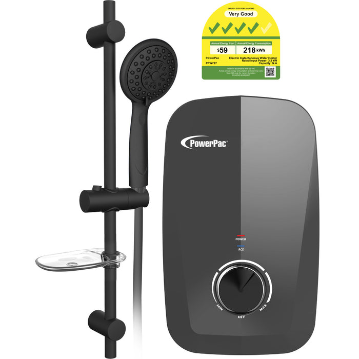PowerPac Instant Water Heater with Shower Set, Shower Heater 2.0L/Min, 3300W (PPW727)