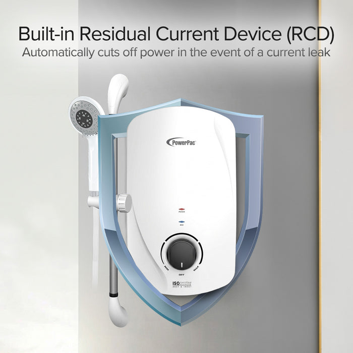 PowerPac Instant Water Heater with Shower Set, Shower Heater 2.5L/Min, 3300W (PPW717)