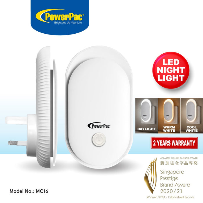 PowerPac LED Night Light, bathroom & living room Energy saving lighting lamp (MC16)