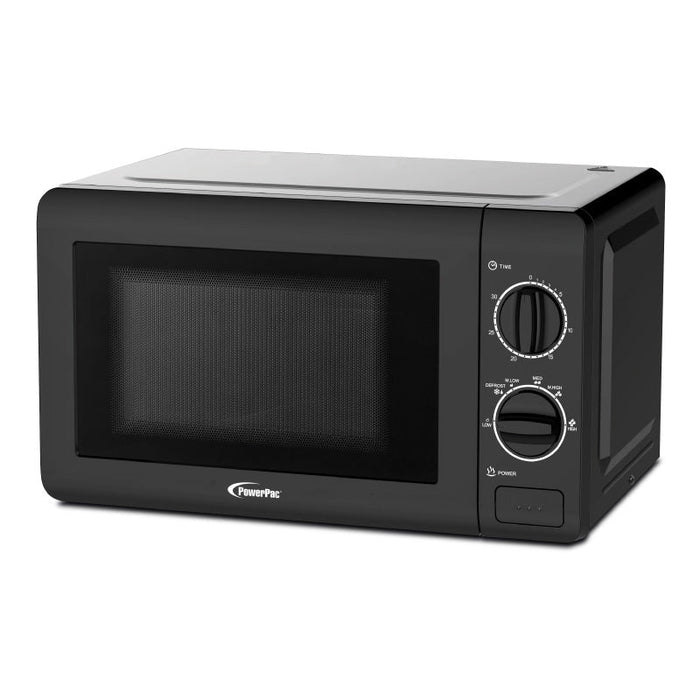 PowerPac Microwave Oven 20L with 6 Power Level and Defrost Function (PPT720) Black