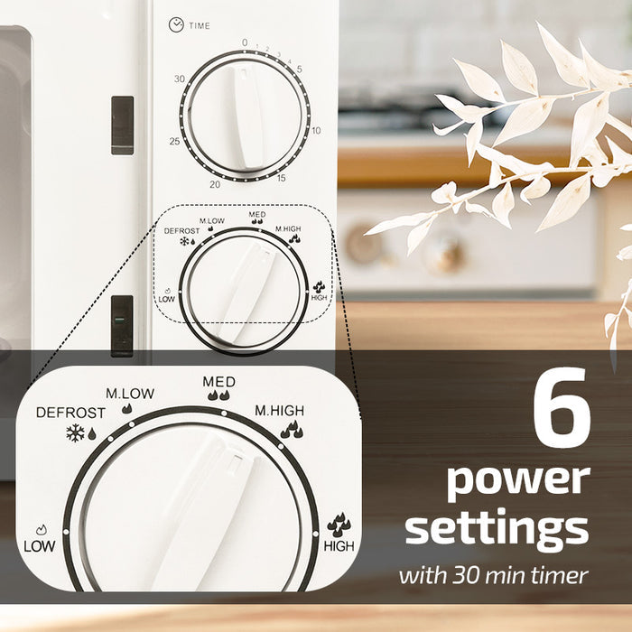 PowerPac Microwave Oven 20L with 6 Power Level and Defrost Function (PPT720) Black