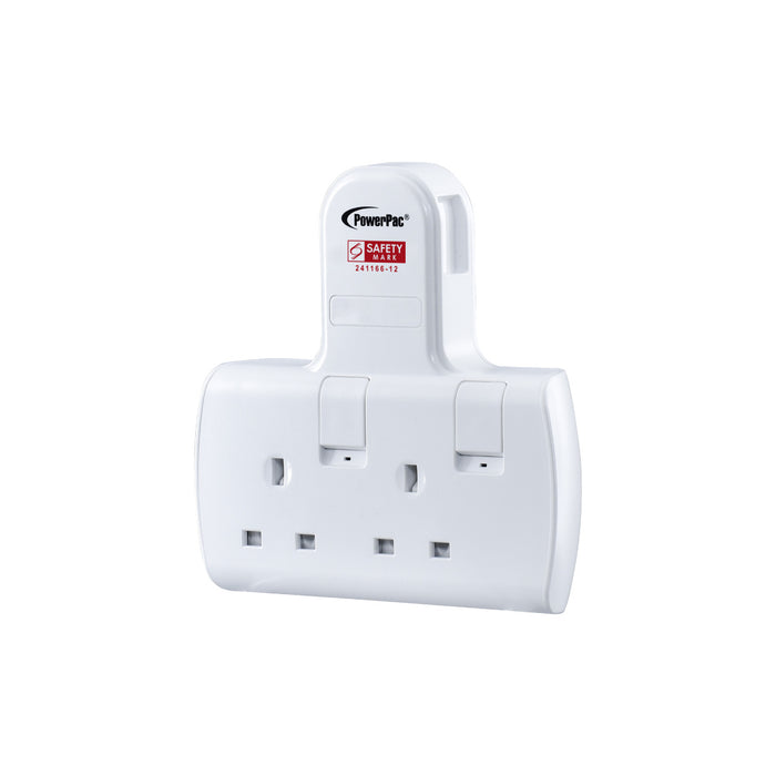 PowerPac Multi Plug Extension Adapter with 2 Way adapter, 2 Way Socket Adaptor (PP272WH)