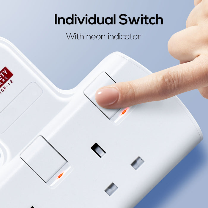 PowerPac Multi Plug Extension Adapter with 2 Way adapter, 2 Way Socket Adaptor (PP272WH)