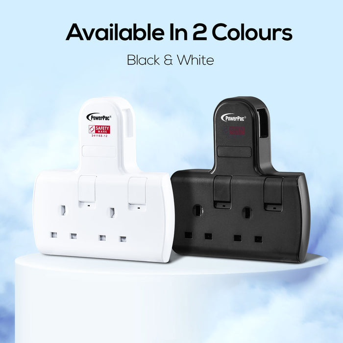 PowerPac Multi Plug Extension Adapter with 2 Way adapter, 2 Way Socket Adaptor (PP272WH)