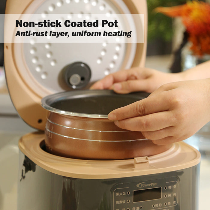 PowerPac Multi-Purpose Digital Rice Cooker 1.8L with Non-stick Inner Pot (PPRC538)