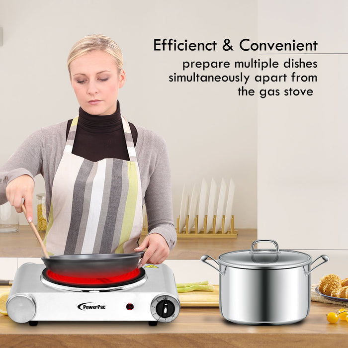 PowerPac Single Stove, Ceramic Cooker, Infrared Cooker, Any Pot Cooker 1250W (PPIC861)