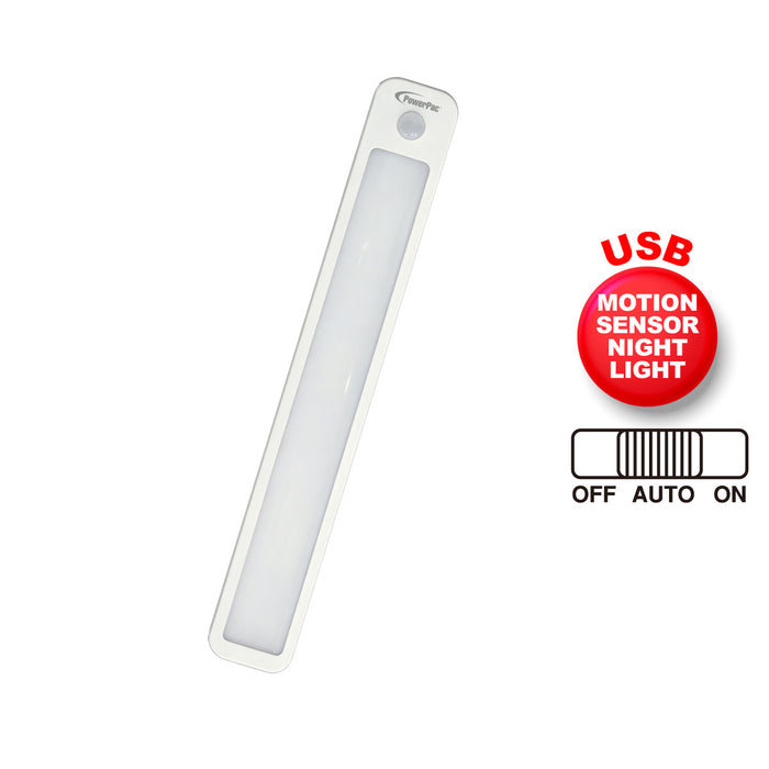 PowerPac USB LED Night Light with Motion Sensor Light, bathroom & living room Energy saving lighting lamp (MC23)