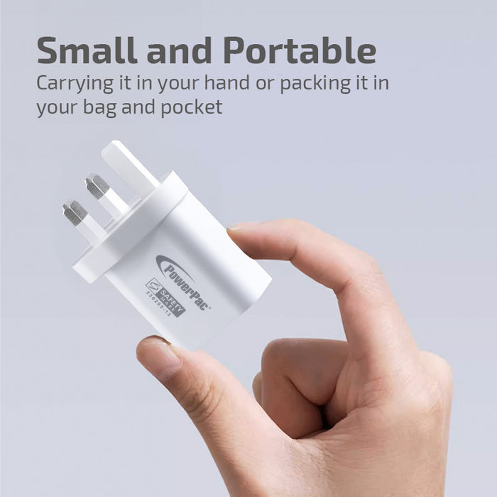 PowerPac USB Smart Charger - 2 USB-A, Dual Voltage 100-240 AC, 17W, PP7985BK