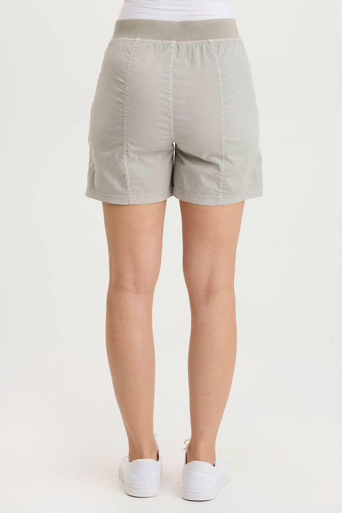 XCVI Prosper Poplin Ruched Buckle-Pockets Short