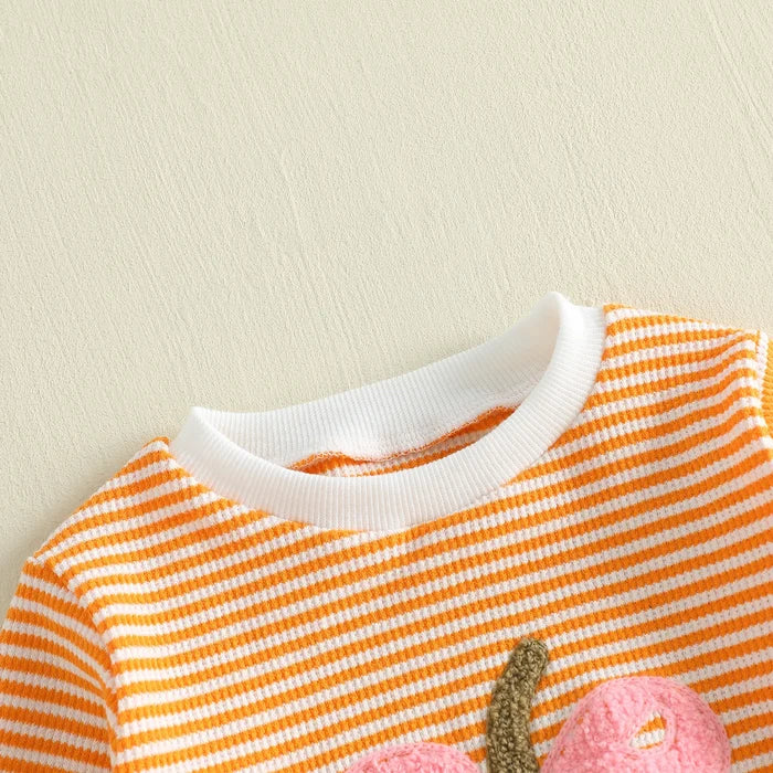 PUMPKIN Bowtie Striped Long-Sleeve