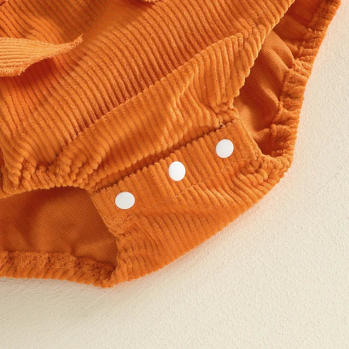 PUMPKIN Corduroy Bowtie Romper