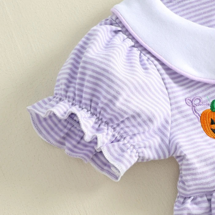 PUMPKIN & SPIDERS Striped Dress