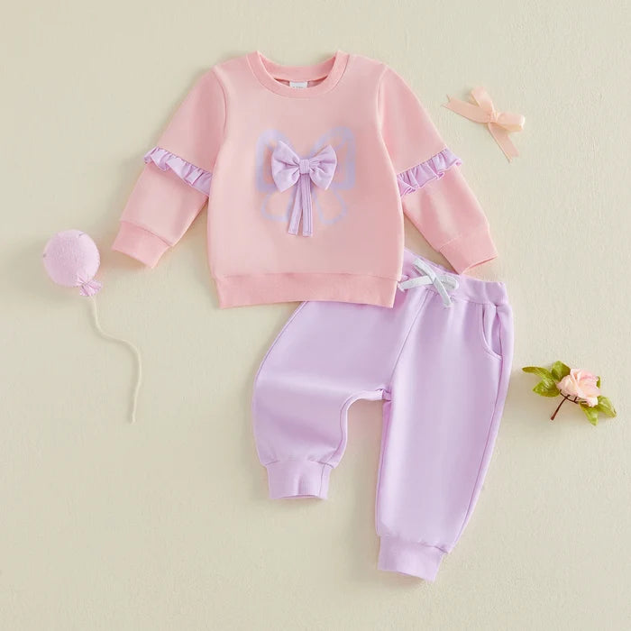PURPLE BOW Ruffle Outfit