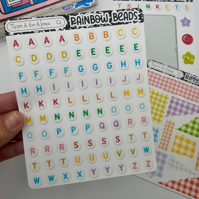Rainbow Bead Font Stickers