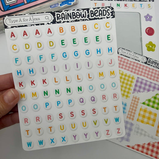 Rainbow Bead Font Stickers