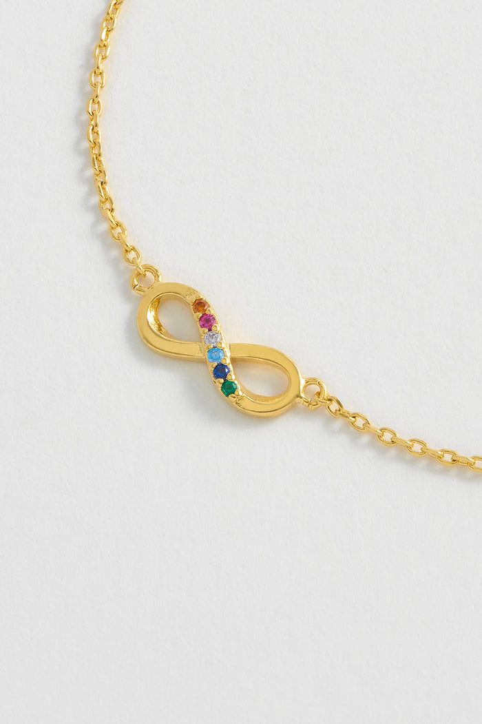 Rainbow CZ Infinity Bracelet