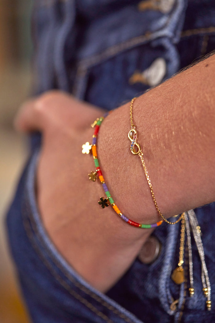 Rainbow CZ Infinity Bracelet