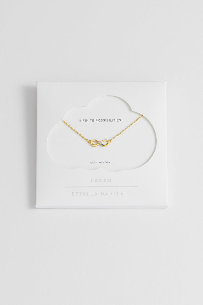 Rainbow CZ Infinity Necklace