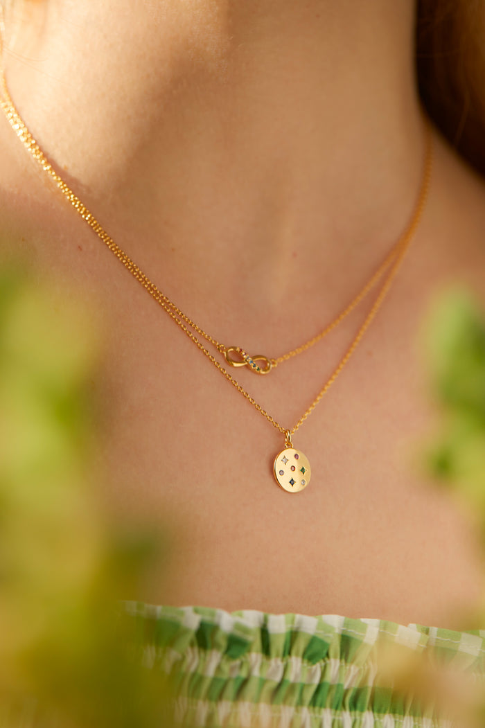 Rainbow CZ Infinity Necklace