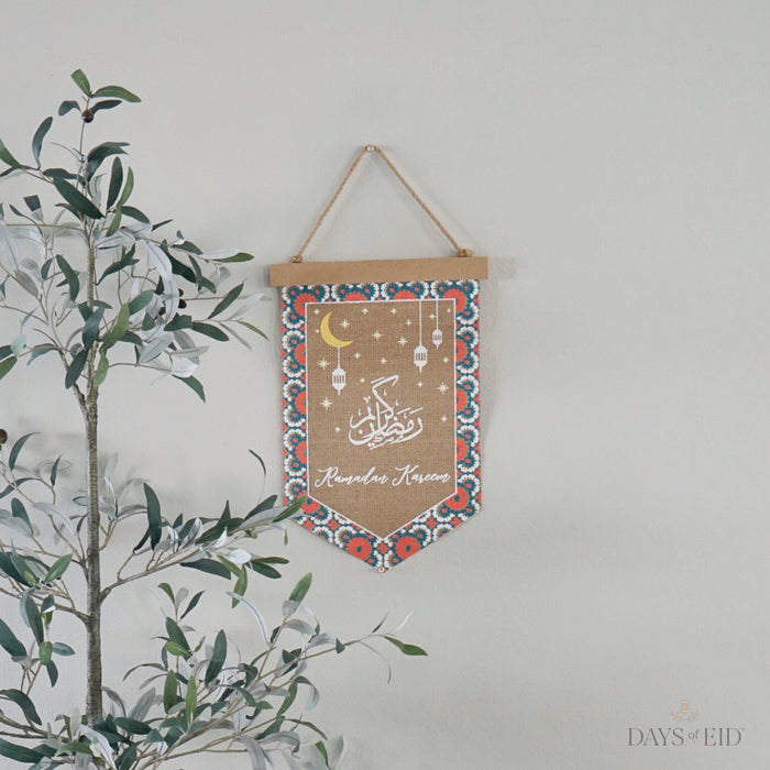 Ramadan Kareem Burlap Pennant - Days of Eid