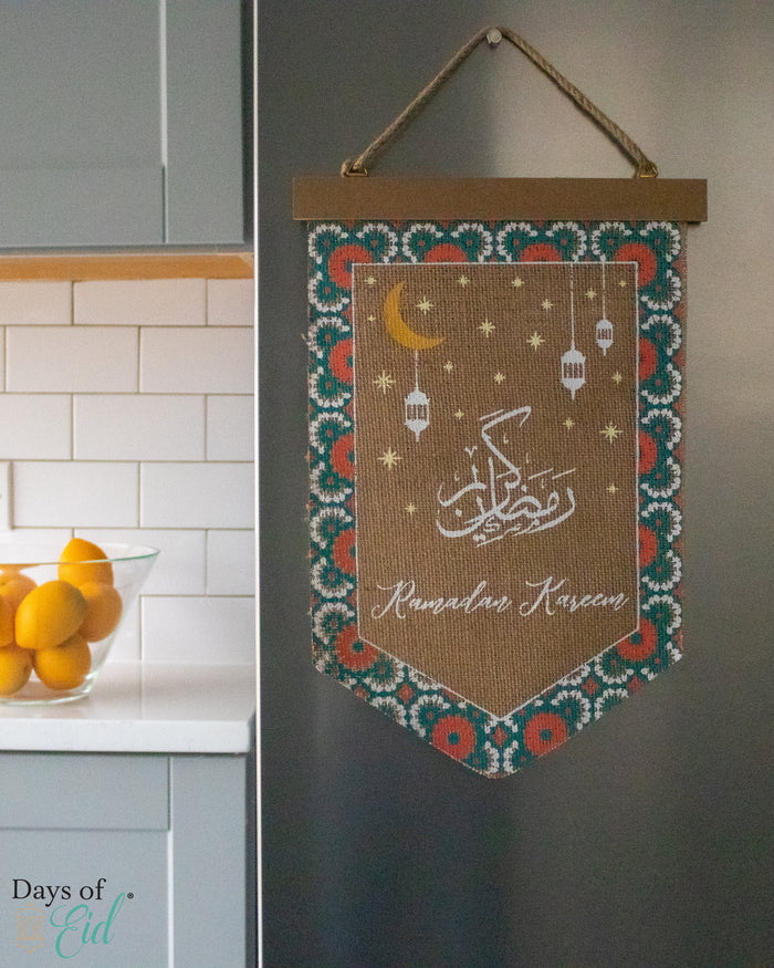 Ramadan Kareem Burlap Pennant - Days of Eid