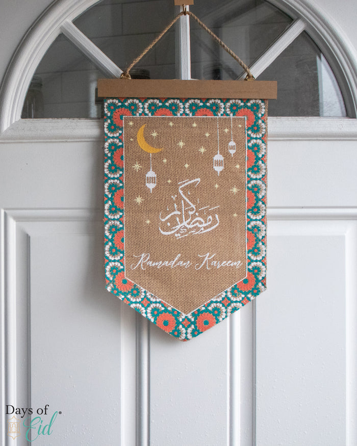 Ramadan Kareem Burlap Pennant - Days of Eid