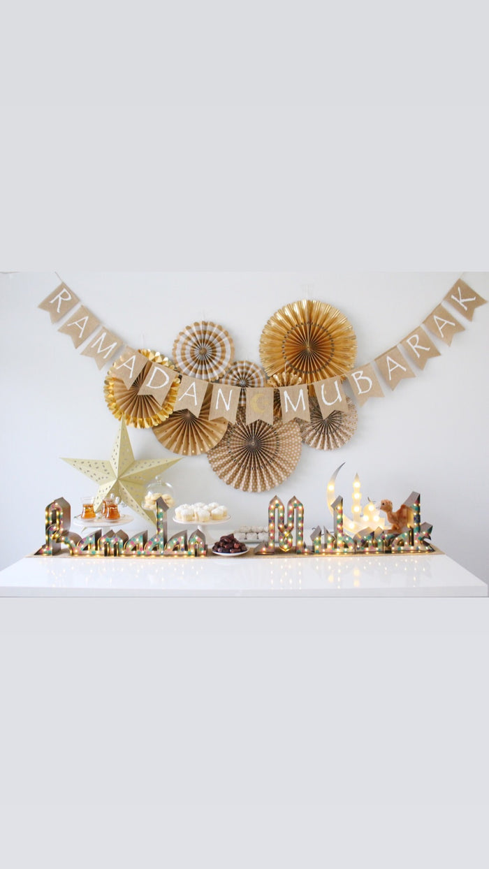 Ramadan Mubarak Burlap Banner
